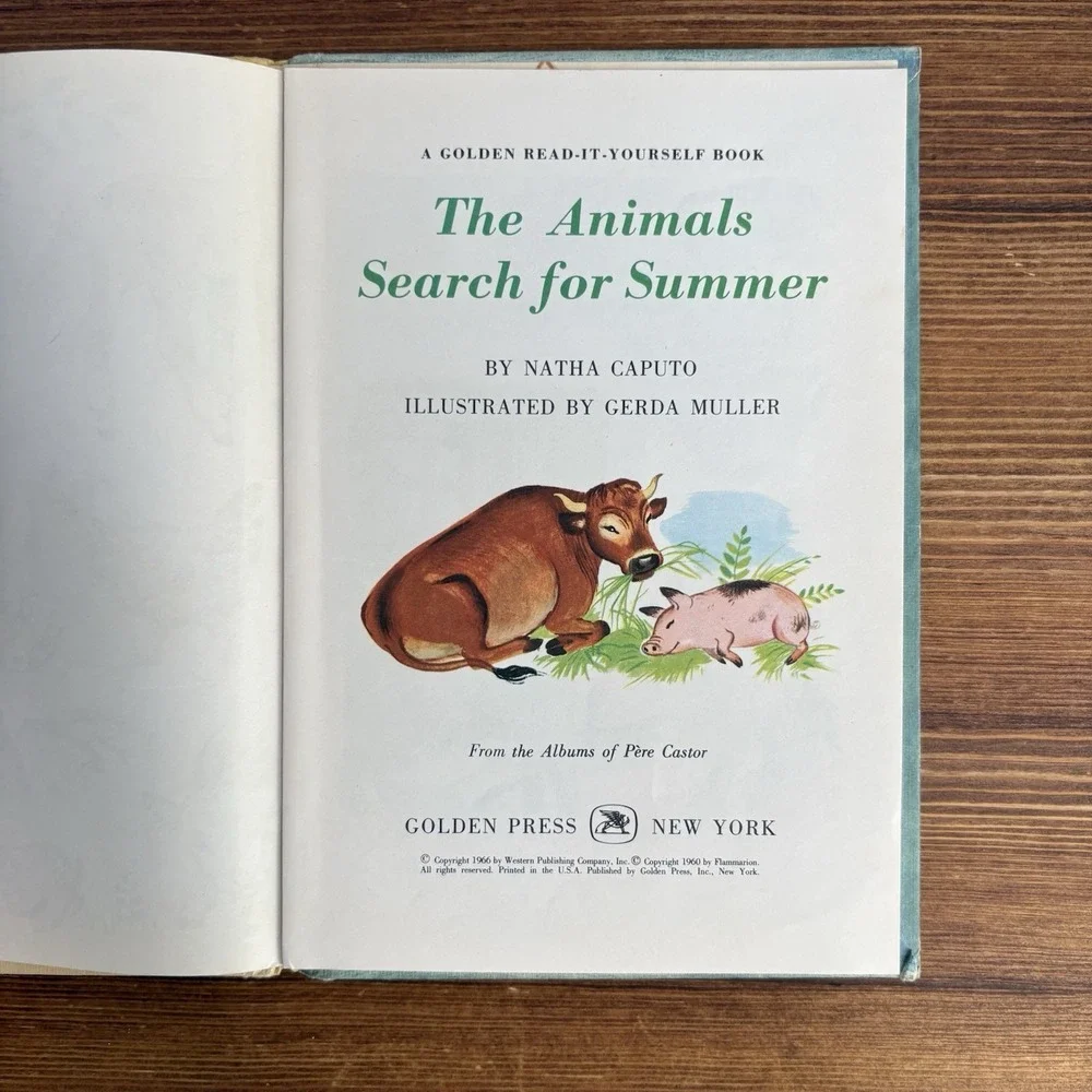 Vintage Golden Read It Yourself Books Lot My Very Own Puppy Animals Summer